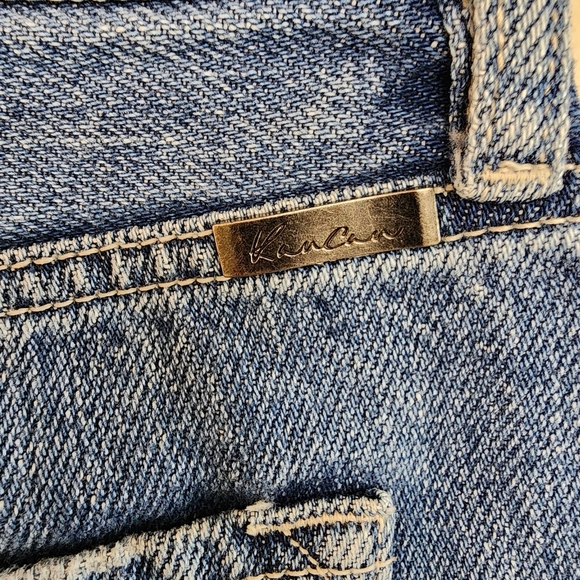 KanCan Blue Denim Jeans Women Size L  distressing Button Fly Cotton High Rise - Picture 7 of 7